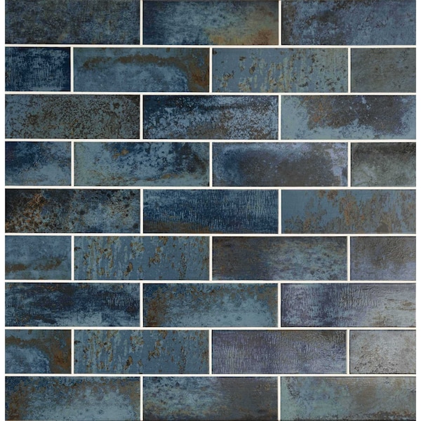 Marza Cobalt 4"X12" Glossy Ceramic Subway Wall Tile, 34PK